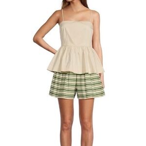 Antonio Melani xThe Style Bungalow South Ocean High Waist
Pleated Striped Shorts